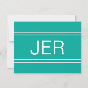 Popular Teal Personalised Monogrammed Name Initial Card
