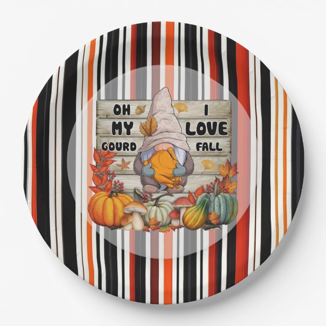 Popular Thanksgiving Beautiful Autumn Collection Paper Plate (Front)