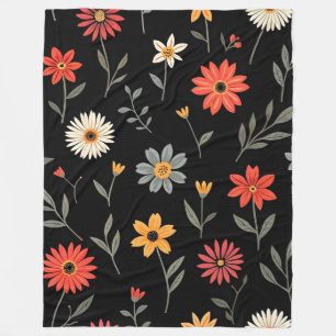 Popular Vintage Beautiful Floral Collection Fleece Blanket