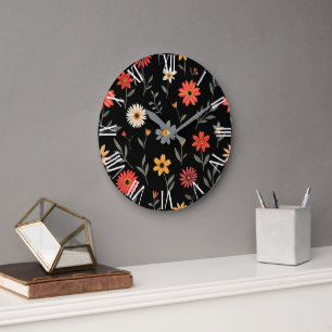 Popular Vintage Beautiful Floral Collection Large Clock
