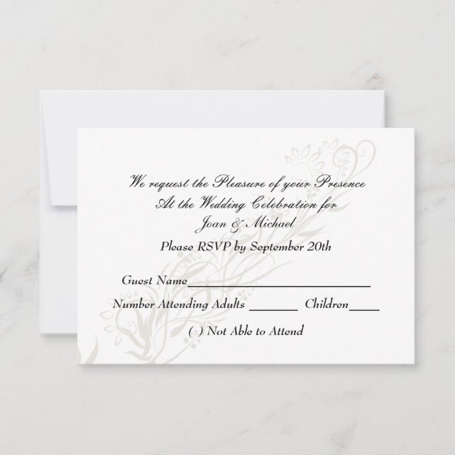 Popular White Wedding RSVP (Front)