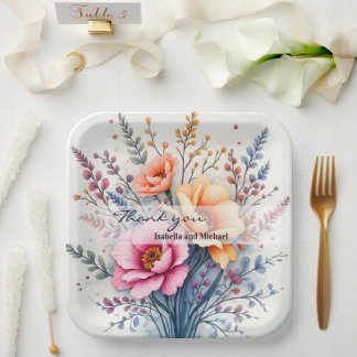 Popular Wildflowers Beautiful Luxury Collection Paper Plate