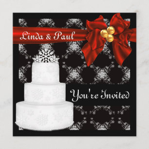 Popular WINTER Wedding  INVITATION With Snowflakes