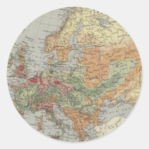 Population Density   European Map Classic Round Sticker