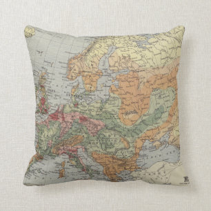 Population Density European Map Cushion