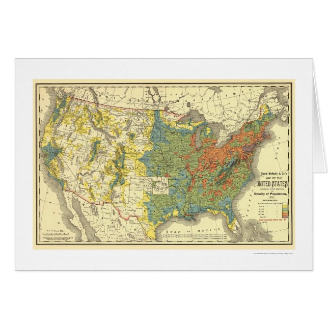 Population Density USA Map 1890 (Front Horizontal)