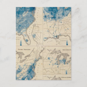 Population United States census 2 Postcard