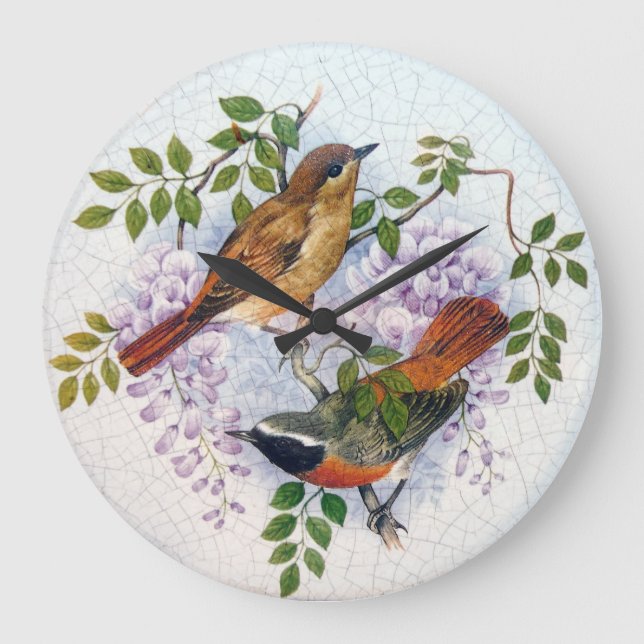 Porcelain Birds Large Clock (Front)