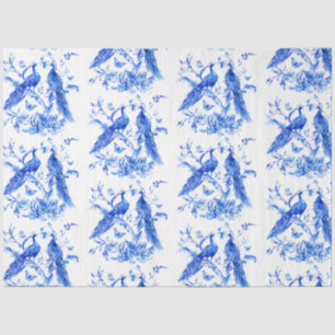 Porcelain Blue Peacocks Decoupage  Tissue Paper