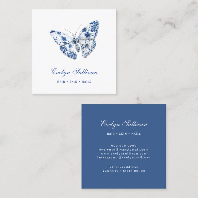 Porcelain butterfly logo business card (Front/Back)
