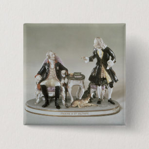 Porcelain figure of Frederick II of Prussia 15 Cm Square Badge