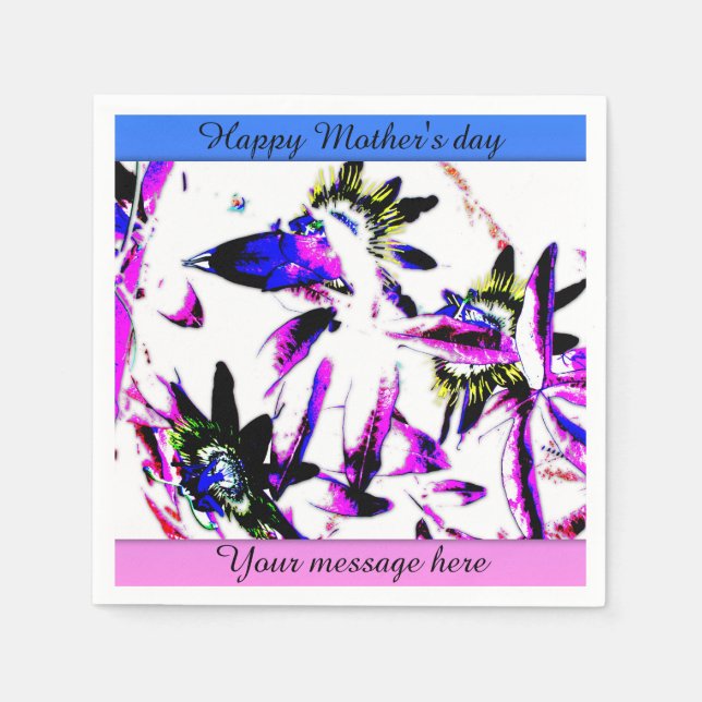 Porcelain Flower Mother's day Custom Paper Napkins (Front)