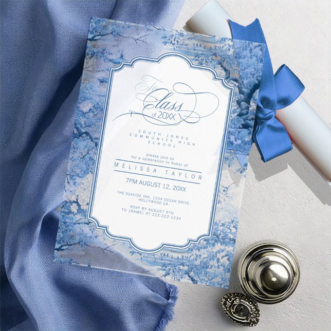 Porcelain-Inspired Chinoiserie Graduation ID1098 Acrylic Invitations (Creator Uploaded)