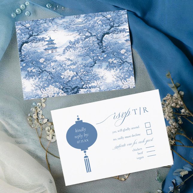 Porcelain-Inspired Chinoiserie Wedding ID1094 RSVP Card (Creator Uploaded)