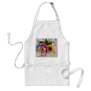 Porcelain Inspired Floral Apron