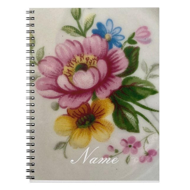 Porcelain Inspired Floral  Notebook (Front)