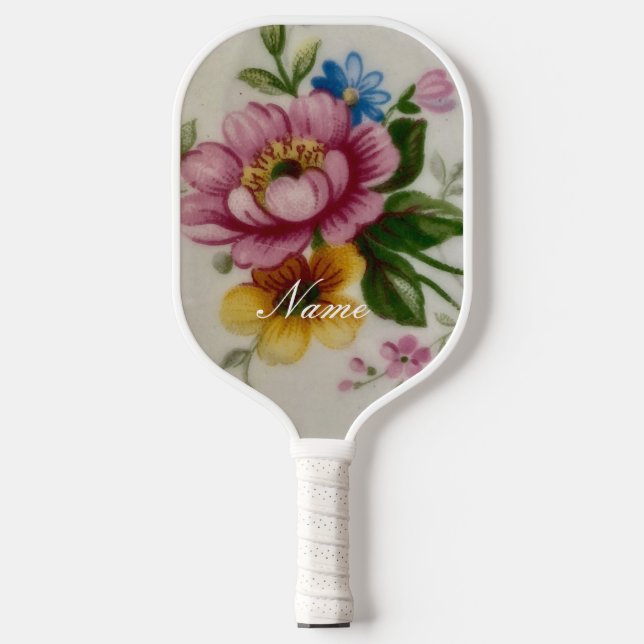 Porcelain Inspired Floral  Pickleball Paddle (Front)