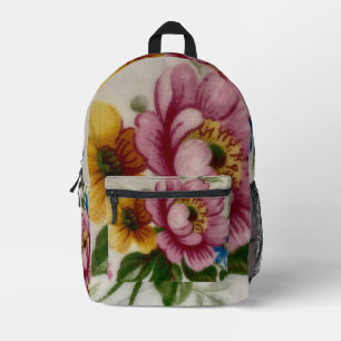 Porcelain Inspired Floral Printed Backpack