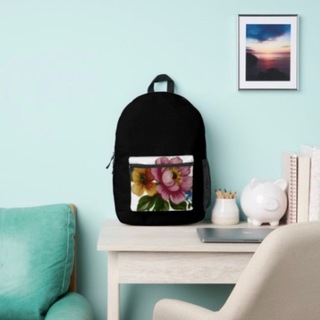 Porcelain Inspired Floral Printed Backpack (Stylish backpack that can be taken anywhere holidays, to the gym or on a walk. )