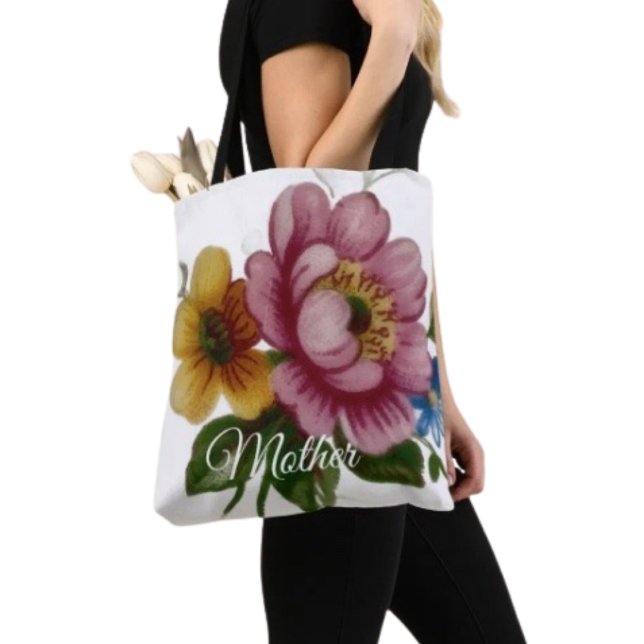 Porcelain Inspired Floral Tote Bag (Chic tote bag for Mom—perfect for errands, shopping, and showing love this Mother’s Day)