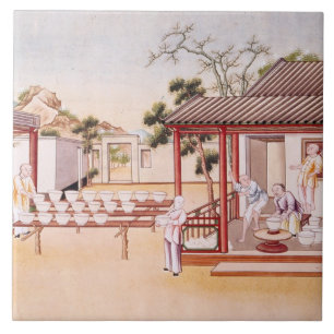 Porcelain Making (w/c on paper) Tile