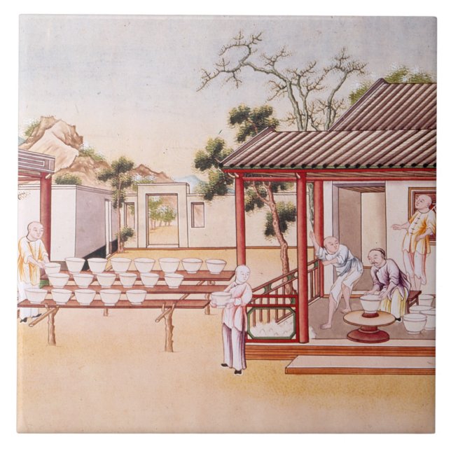 Porcelain Making (w/c on paper) Tile (Front)