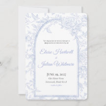 Porcelain Meadow Chinoiserie Wedding Invitation