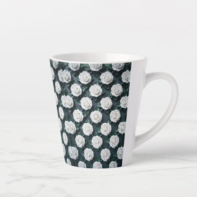 Porcelain White Rose Latte Mug (Right)
