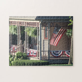 Porch & American Flags color jigsaw puzzle