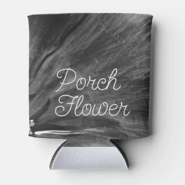 Porch Flower / Black and White / Can Cooler (Front)