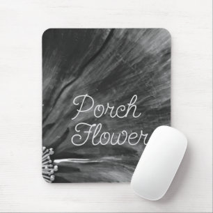 Porch Flower / Black and White / Mouse Mat