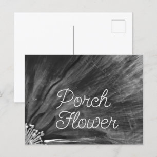 Porch Flower / Black and White / Postcard