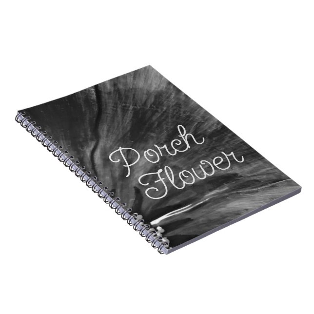 Porch Flower / Black and White / Spiral Notebook (Right Side)