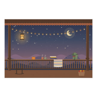 Porch Hour at Dusk Glossy Poster
