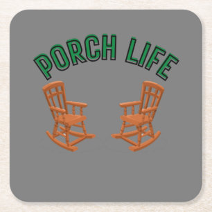 Porch Life Square Paper Coaster