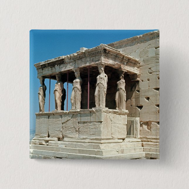 Porch of the Maidens, Erechtheion, c.421-405 BC 15 Cm Square Badge (Front)