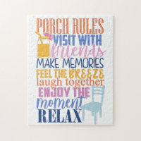 Porch Rules Cute Funny Quote for Friends