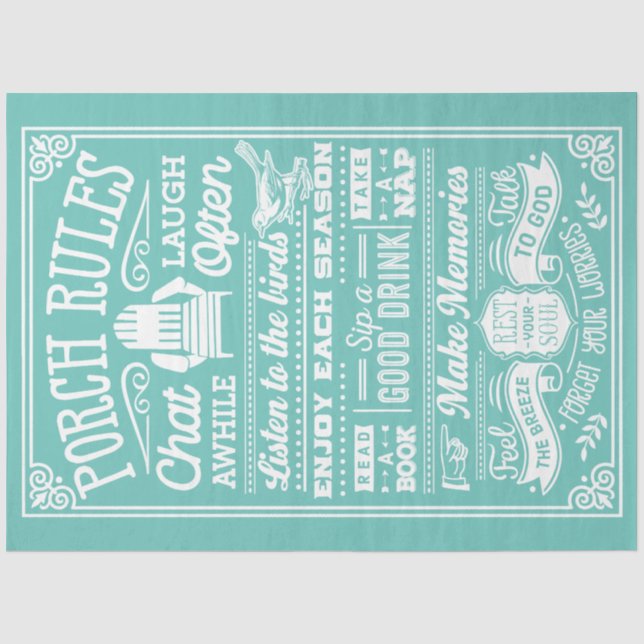 Porch Rules Tissue Paper (Front)