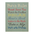 Porch Rules Wood Wall Art