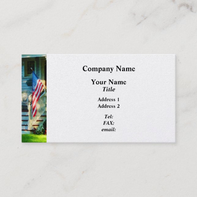 Porch With American Flag Business Card (Front)