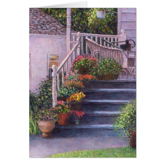 Porch With Watering Cans Card