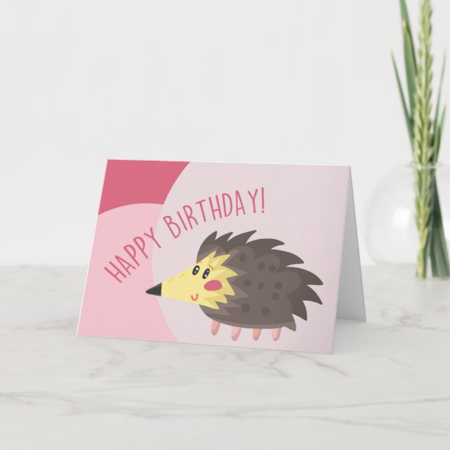 Porcupine Birthday Card (Front)