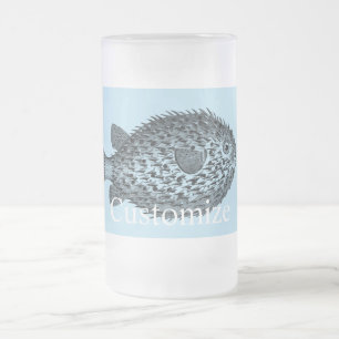 Porcupine blowfish  Thunder_Cove   Frosted Glass Beer Mug