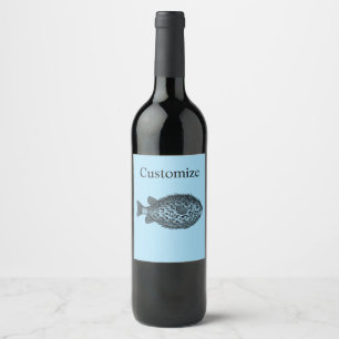 Porcupine blowfish Thunder_Cove Wine Label