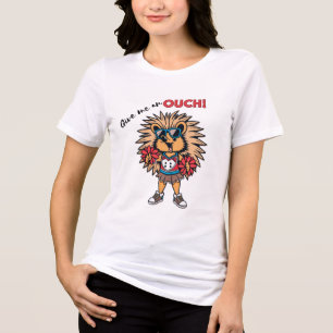 Porcupine Cheerleader Cartoon – "Give me an Ouch!" Tri-Blend Shirt