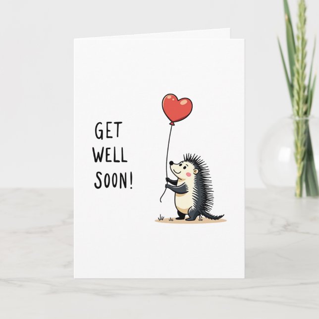 Porcupine Get Well Card (Front)