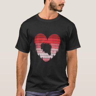 Porcupine Heart Love Valentines Day Vintage Retro  T-Shirt