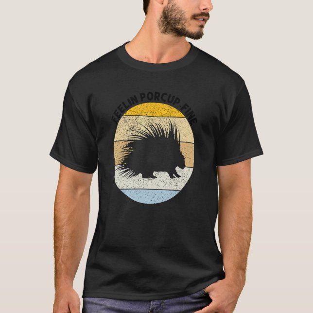 Porcupine Hugger Designs for Hedgehog Porcupine Fa T-Shirt (Front)