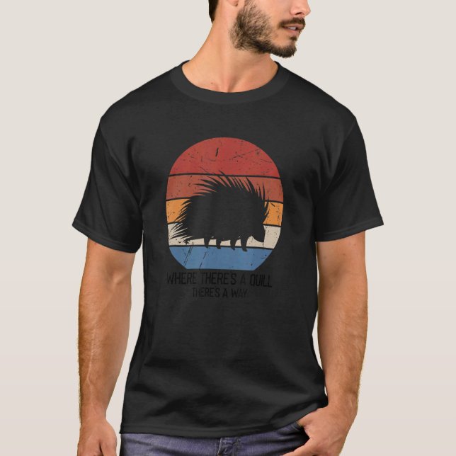 Porcupine Hugger Designs for Hedgehog Porcupine Fa T-Shirt (Front)