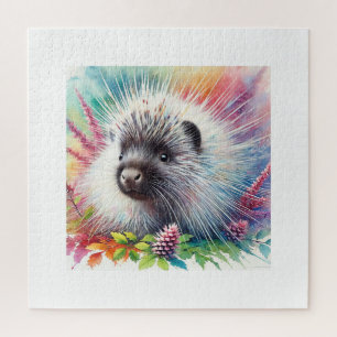 Porcupine in the Wild 031124AREF133 - Watercolor Jigsaw Puzzle